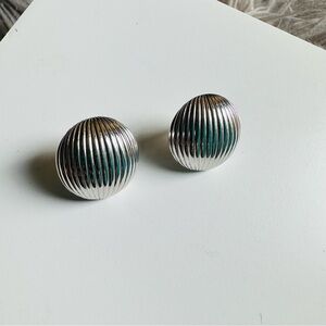 Vintage Monet Round Pierced Earrings